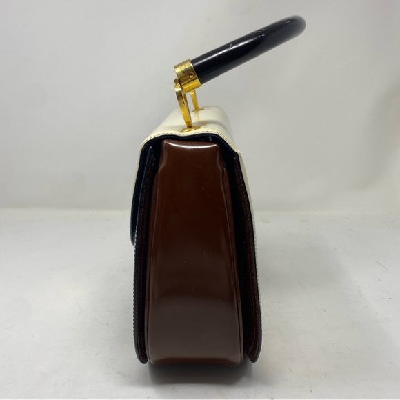 Moschino Ivory Black Color Block Leather Bag - Picture 13 of 13